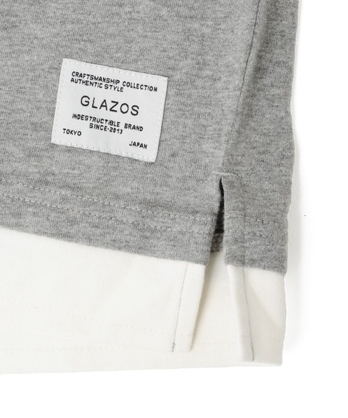 GLAZOS（グラソス）の「ソフト天竺・ドロップショルダーアウトドアロゴプリントレイヤード半袖Tシャツ（Tシャツ/カットソー・キッズ・グレー/グリーン/イエロー・130cm/160cm/170cm/150cm/140cm）」の14枚目の写真