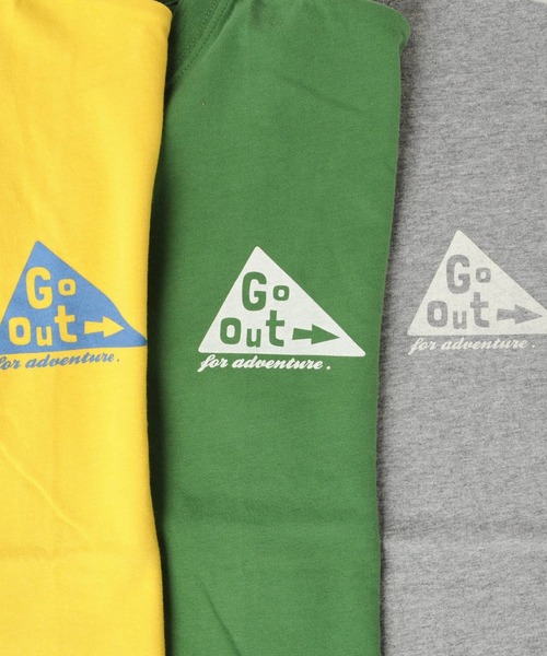 GLAZOS（グラソス）の「ソフト天竺・ドロップショルダーアウトドアロゴプリントレイヤード半袖Tシャツ（Tシャツ/カットソー・キッズ・グレー/グリーン/イエロー・130cm/160cm/170cm/150cm/140cm）」の12枚目の写真