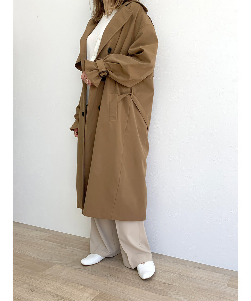 ISOOK(アイスー)の「Candy sleeve trenchcoat / キャンディスリーブトレンチコート(トレンチコート・レディース・ブラック/ブラウン・FREE)」の3枚目の写真