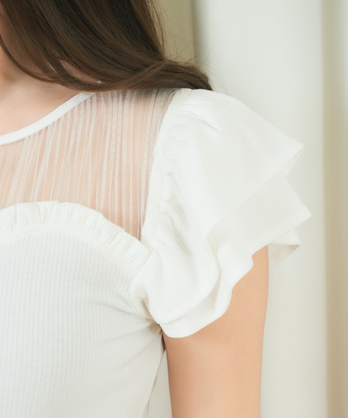 MIIA（ミーア）の「シアープリーツトップス（Tシャツ/カットソー・レディース・ブラック/オフホワイト/ブルー・FREE）」の17枚目の写真