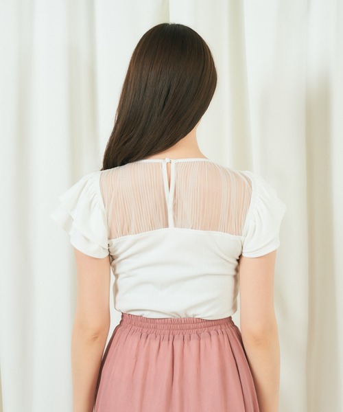 MIIA（ミーア）の「シアープリーツトップス（Tシャツ/カットソー・レディース・ブラック/オフホワイト/ブルー・FREE）」の13枚目の写真