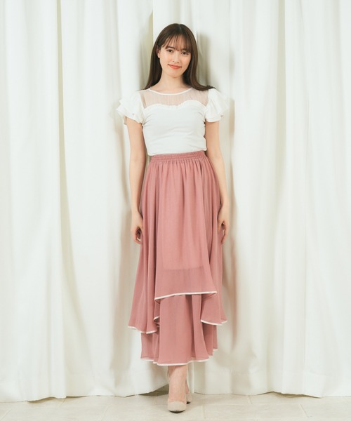 MIIA（ミーア）の「シアープリーツトップス（Tシャツ/カットソー・レディース・ブラック/オフホワイト/ブルー・FREE）」の4枚目の写真