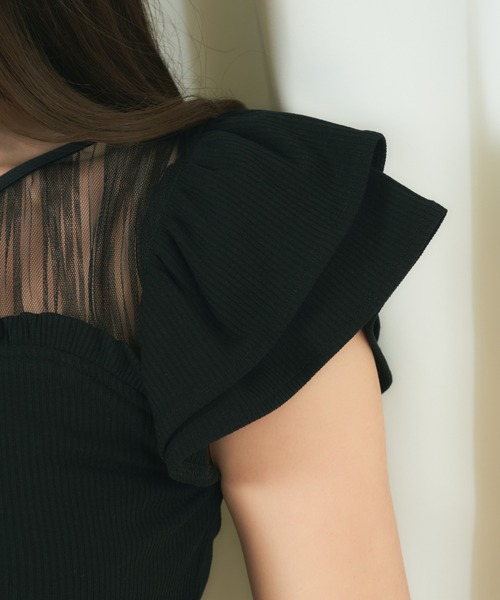 MIIA（ミーア）の「シアープリーツトップス（Tシャツ/カットソー・レディース・ブラック/オフホワイト/ブルー・FREE）」の12枚目の写真