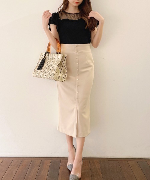 MIIA（ミーア）の「シアープリーツトップス（Tシャツ/カットソー・レディース・ブラック/オフホワイト/ブルー・FREE）」の22枚目の写真