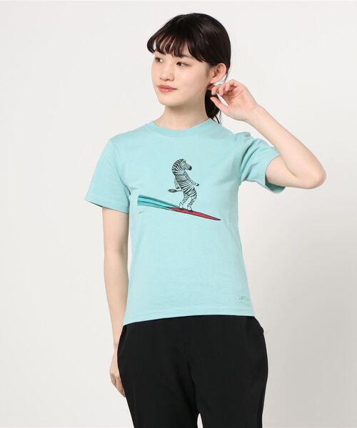 THE BAREFOOT(ベアフット)の「【 JONAS CLAESSON / ジョナス・クレアッソン 】SURFING ZEBRA キッズ 半袖Tシャツ NSB(Tシャツ/カットソー・キッズ・グレー/サックスブルー/ホワイト・L/M/S)」の3枚目の写真