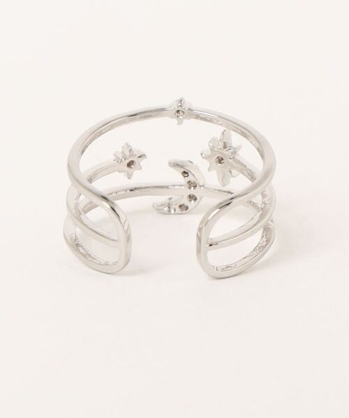 Three Four Time(スリーフォータイム)の「星月3連風フリーリング(リング・レディース・シルバー/ゴールド/ピンクゴールド・FREE)」の4枚目の写真