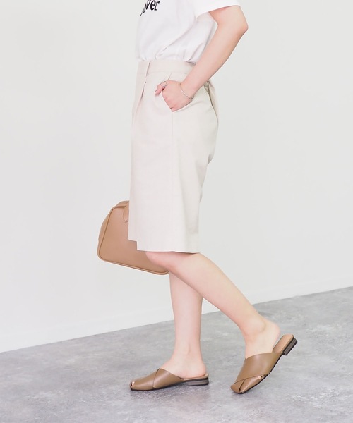 Riberry（リベリー）の「タック入りハーフパンツ（その他パンツ・レディース・ベージュ/ブラウン/カーキ/キナリ・MEDIUM）」の6枚目の写真