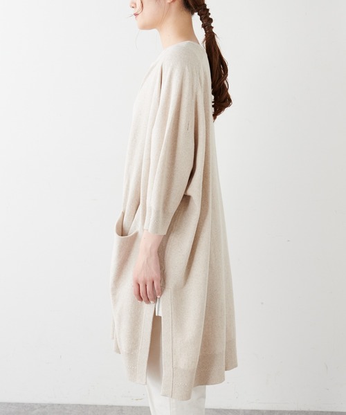 PUAL CE CIN（ピュアルセシン）の「7分袖プレーティングロングカーディガン（カーディガン/ボレロ・レディース・グレー/ベージュ・FREE）」の20枚目の写真