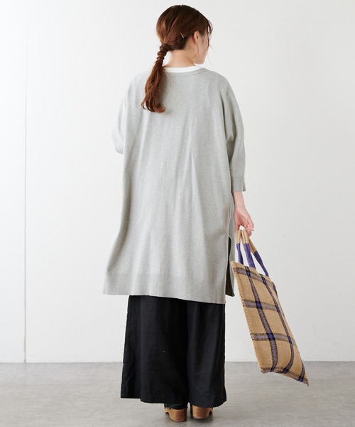 PUAL CE CIN（ピュアルセシン）の「7分袖プレーティングロングカーディガン（カーディガン/ボレロ・レディース・グレー/ベージュ・FREE）」の18枚目の写真