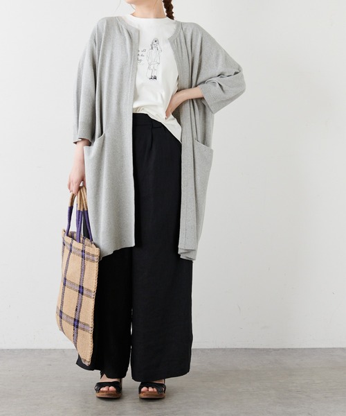 PUAL CE CIN（ピュアルセシン）の「7分袖プレーティングロングカーディガン（カーディガン/ボレロ・レディース・グレー/ベージュ・FREE）」の15枚目の写真