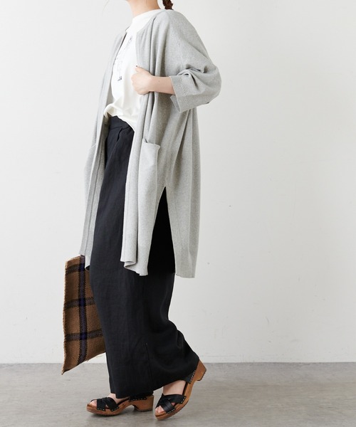 PUAL CE CIN（ピュアルセシン）の「7分袖プレーティングロングカーディガン（カーディガン/ボレロ・レディース・グレー/ベージュ・FREE）」の17枚目の写真