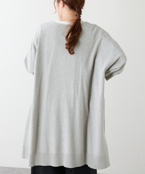 PUAL CE CIN（ピュアルセシン）の「7分袖プレーティングロングカーディガン（カーディガン/ボレロ・レディース・グレー/ベージュ・FREE）」の14枚目の写真