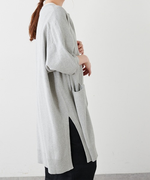 PUAL CE CIN（ピュアルセシン）の「7分袖プレーティングロングカーディガン（カーディガン/ボレロ・レディース・グレー/ベージュ・FREE）」の12枚目の写真