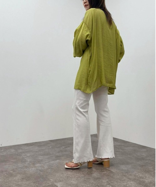 apres jour mignon（アプレジュールミニョン）の「カラーリブフレアパンツ 【ZOZOTOWN限定アイテム】（その他パンツ・レディース・グリーン/アイボリー/ピンク/オレンジ・MEDIUM/SMALL/X-LARGE）」の15枚目の写真