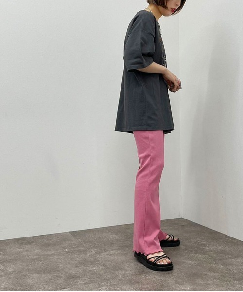 apres jour mignon（アプレジュールミニョン）の「カラーリブフレアパンツ 【ZOZOTOWN限定アイテム】（その他パンツ・レディース・グリーン/アイボリー/ピンク/オレンジ・MEDIUM/SMALL/X-LARGE）」の20枚目の写真