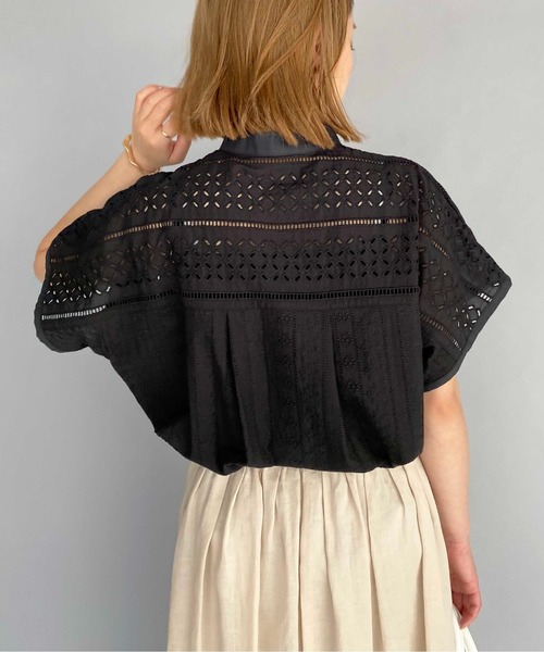PICCIN(ピッチン)の「ブロイダーレースブラウス(シャツ/ブラウス・レディース・ホワイト/ブラック・M)」の12枚目の写真