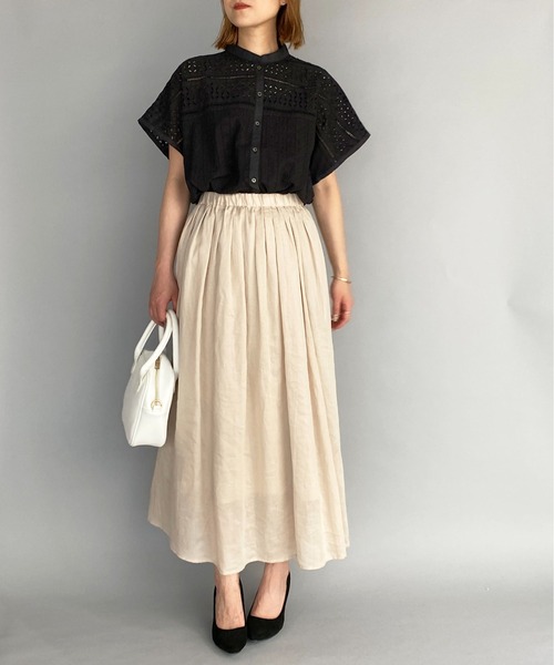 PICCIN(ピッチン)の「ブロイダーレースブラウス(シャツ/ブラウス・レディース・ホワイト/ブラック・M)」の16枚目の写真