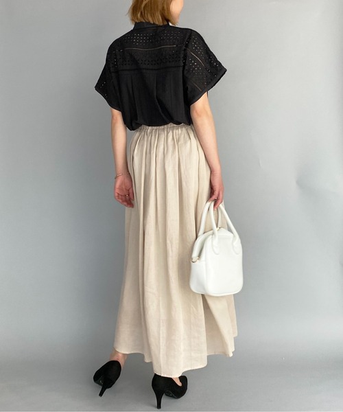 PICCIN(ピッチン)の「ブロイダーレースブラウス(シャツ/ブラウス・レディース・ホワイト/ブラック・M)」の8枚目の写真