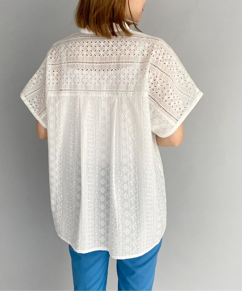 PICCIN(ピッチン)の「ブロイダーレースブラウス(シャツ/ブラウス・レディース・ホワイト/ブラック・M)」の13枚目の写真