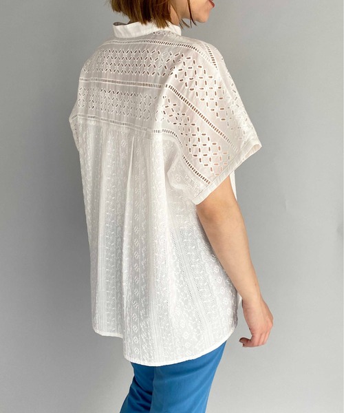 PICCIN(ピッチン)の「ブロイダーレースブラウス(シャツ/ブラウス・レディース・ホワイト/ブラック・M)」の21枚目の写真