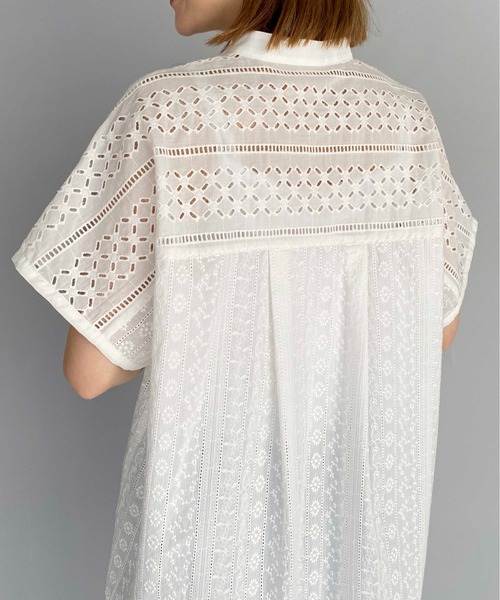 PICCIN(ピッチン)の「ブロイダーレースブラウス(シャツ/ブラウス・レディース・ホワイト/ブラック・M)」の17枚目の写真