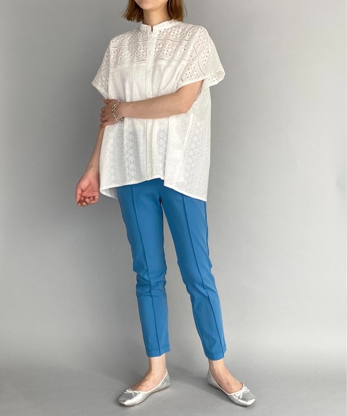 PICCIN(ピッチン)の「ブロイダーレースブラウス(シャツ/ブラウス・レディース・ホワイト/ブラック・M)」の5枚目の写真