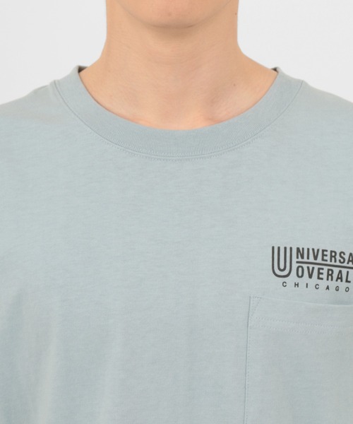 UNIVERSAL OVERALL(ユニバーサルオーバーオール)の「【UNIVERSAL OVERALL/ユニバーサルオーバーオール】ブランドロゴ ポケット付き半袖Tシャツ/別注(Tシャツ/カットソー・メンズ・ホワイト/ライトブルー/ブラック/グリーン/ワイン・M/L/XL)」の11枚目の写真