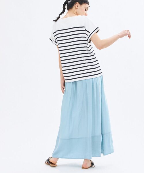 LA MARINE FRANCAISE（マリン フランセーズ）の「ロールアップスリーブPO（Tシャツ/カットソー・レディース・ホワイト/ブラック・F）」の4枚目の写真