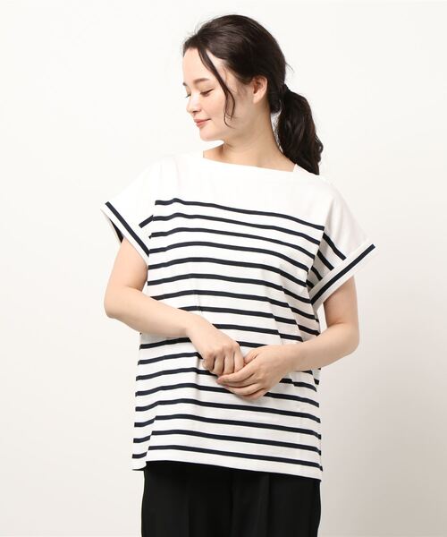 LA MARINE FRANCAISE（マリン フランセーズ）の「ロールアップスリーブPO（Tシャツ/カットソー・レディース・ホワイト/ブラック・F）」の10枚目の写真