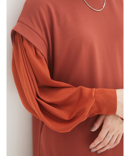 armonia（アルモニーア）の「armonia・ボリューム袖リラックスワンピース（ワンピース・レディース・マスタード/ブラック/テラコッタ・FREE）」の9枚目の写真