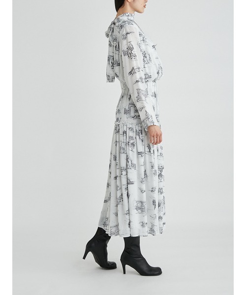 Mila Owen（ミラオーウェン）の「バックボウタイブラウジングワンピース（ワンピース・レディース・ピンク/ドット/ホワイト・0/1）」の8枚目の写真