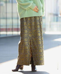 Ray BEAMS | Ray BEAMS / パイル ジャカード ロング タイト スカート(スカート)