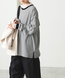 forksy.（フォルクシー）の「【forksy.】配色リブオーバーサイズカットソー/ボーダー・無地（Tシャツ/カットソー）」