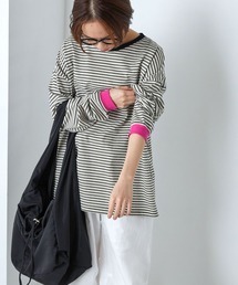 forksy.（フォルクシー）の「【forksy.】配色リブオーバーサイズカットソー/ボーダー・無地（Tシャツ/カットソー）」