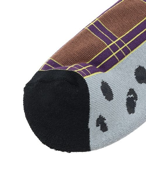 Candy Stripper（キャンディストリッパー）の「CANDY PATCHWORK SOCKS（ソックス/靴下・レディース・ブラウン/グレー/レッド・FREE）」の5枚目の写真