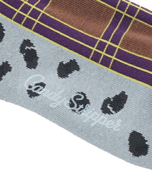 Candy Stripper（キャンディストリッパー）の「CANDY PATCHWORK SOCKS（ソックス/靴下・レディース・ブラウン/グレー/レッド・FREE）」の8枚目の写真