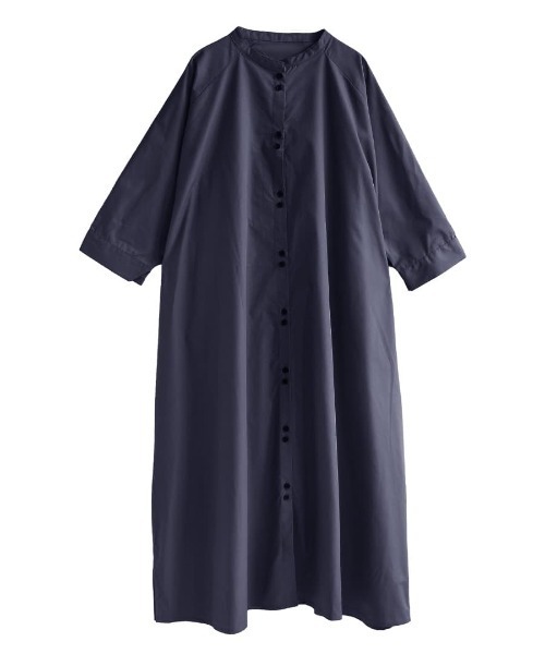 zootie（ズーティー）の「プレーンシャツ [ラグランスリーブ ワンピース]（シャツワンピース・レディース・ネイビー/ダークオリーブ/キャメル・フリー）」の6枚目の写真