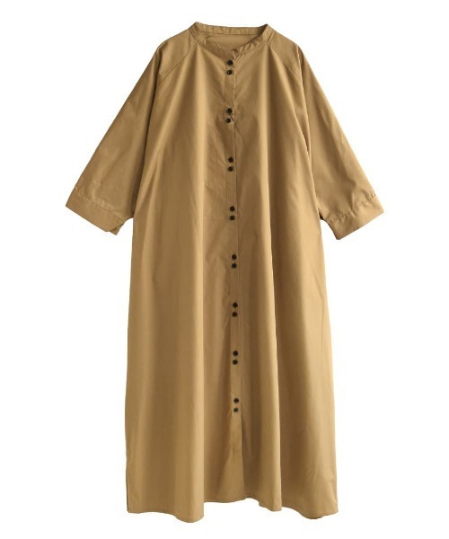 zootie（ズーティー）の「プレーンシャツ [ラグランスリーブ ワンピース]（シャツワンピース・レディース・ネイビー/ダークオリーブ/キャメル・フリー）」の13枚目の写真