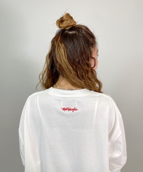 Mark Gonzales（マーク・ゴンザレス）の「【ムラサキスポーツ別注】MarkGonzales/マークゴンザレス  ビッグシルエット  ワンポイントハートロゴロンT   MGLD-014（Tシャツ/カットソー・レディース・ホワイト/グリーン・FREE）」の11枚目の写真