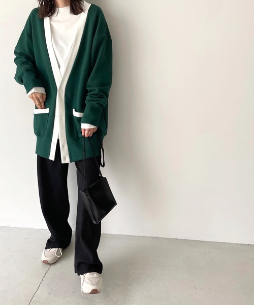 CANAL JEAN（キャナルジーン）の「RED CHOP WORKS(レッドチョップワークス) 裏毛スウェットカーディガン（カーディガン/ボレロ・レディース・ホワイト/グリーン・38）」の11枚目の写真