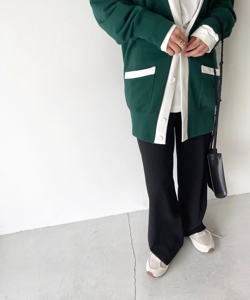 CANAL JEAN（キャナルジーン）の「RED CHOP WORKS(レッドチョップワークス) 裏毛スウェットカーディガン（カーディガン/ボレロ・レディース・ホワイト/グリーン・38）」の12枚目の写真