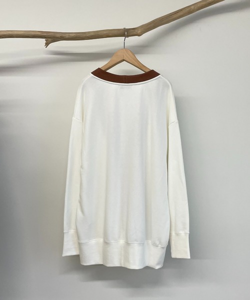 CANAL JEAN（キャナルジーン）の「RED CHOP WORKS(レッドチョップワークス) 裏毛スウェットカーディガン（カーディガン/ボレロ・レディース・ホワイト/グリーン・38）」の8枚目の写真