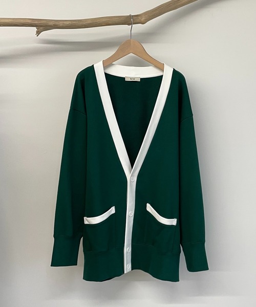 CANAL JEAN（キャナルジーン）の「RED CHOP WORKS(レッドチョップワークス) 裏毛スウェットカーディガン（カーディガン/ボレロ・レディース・ホワイト/グリーン・38）」の6枚目の写真