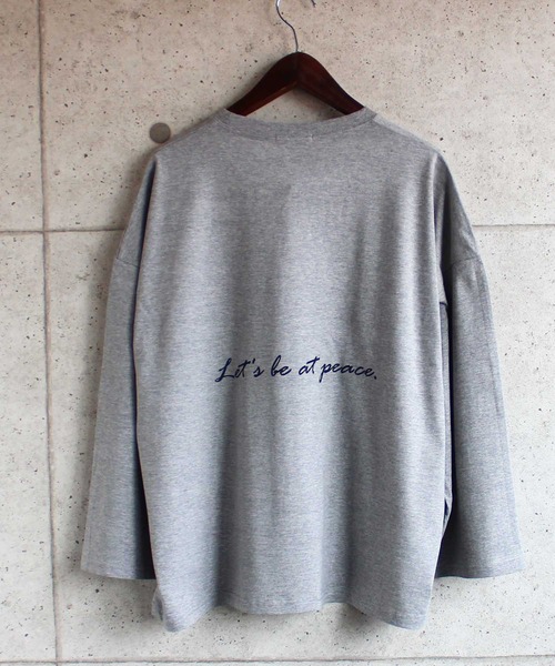 SHISKY(シスキー)の「ビッグシルエットロゴプリント9分袖カットソー(Tシャツ/カットソー・メンズ・ベージュ/オフホワイト/ミント/モカ/杢グレー/チャコール/ホワイト系/ベージュ系/グリーン系・M/L/XL)」の12枚目の写真