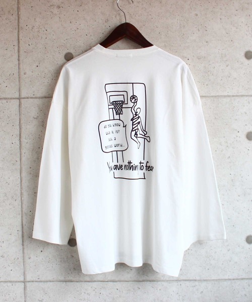 SHISKY(シスキー)の「ビッグシルエットロゴプリント9分袖カットソー(Tシャツ/カットソー・メンズ・ベージュ/オフホワイト/ミント/モカ/杢グレー/チャコール/ホワイト系/ベージュ系/グリーン系・M/L/XL)」の11枚目の写真