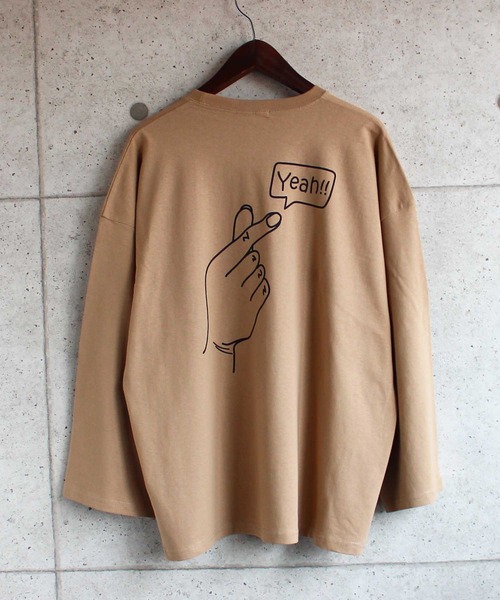 SHISKY(シスキー)の「ビッグシルエットロゴプリント9分袖カットソー(Tシャツ/カットソー・メンズ・ベージュ/オフホワイト/ミント/モカ/杢グレー/チャコール/ホワイト系/ベージュ系/グリーン系・M/L/XL)」の15枚目の写真