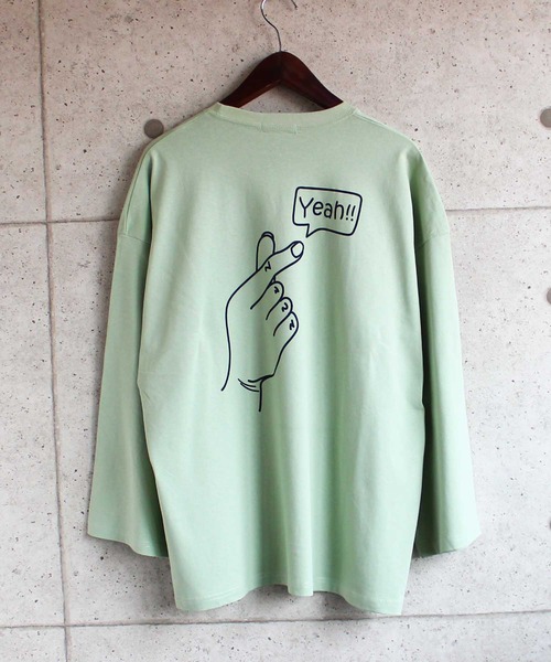 SHISKY(シスキー)の「ビッグシルエットロゴプリント9分袖カットソー(Tシャツ/カットソー・メンズ・ベージュ/オフホワイト/ミント/モカ/杢グレー/チャコール/ホワイト系/ベージュ系/グリーン系・M/L/XL)」の17枚目の写真