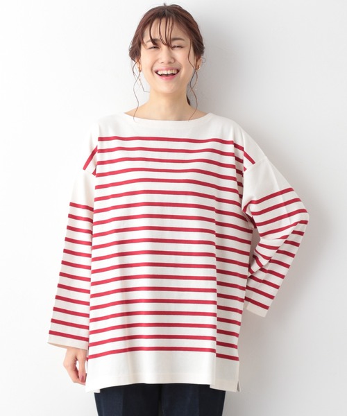 GLOBAL WORK（グローバルワーク）の「チュニックバスクボーダー/957058（Tシャツ/カットソー・レディース・ブラック/ネイビー/レッド・FREE）」の3枚目の写真