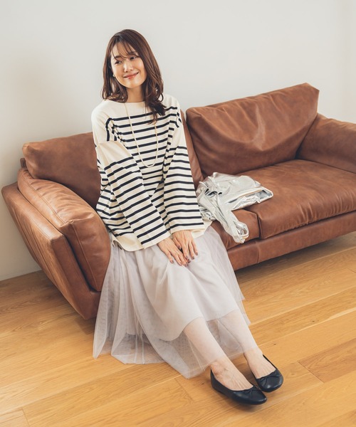 GLOBAL WORK（グローバルワーク）の「チュニックバスクボーダー/957058（Tシャツ/カットソー・レディース・ブラック/ネイビー/レッド・FREE）」の20枚目の写真