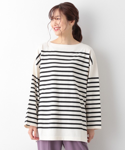 GLOBAL WORK（グローバルワーク）の「チュニックバスクボーダー/957058（Tシャツ/カットソー・レディース・ブラック/ネイビー/レッド・FREE）」の14枚目の写真